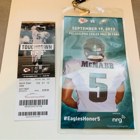 NFL Other - NFL EAGLES PHILADELPHIA Hall of Fame Ticket McNabb Lanyard with the Game Ticket